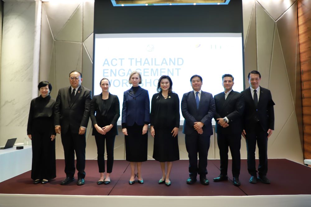 ดร.กิริฎา เภาพิจิตร ผู้ช่วยรัฐมนตรีประจำกระทรวงพาณิชย์ เป็นประธานเปิดการประชุมเชิงปฏิบัติการ (Dissemination Workshop) ภายใต้โครงการปฏิบัติการด้านสภาพภูมิอากาศและการค้า (Action on Climate and Trade: ACT) ของสภาเศรษฐกิจโลก (World Economic Forum: WEF) เมื่อวันพฤหัสบดีที่ 27 พฤศจิกายน 2568 ณ โรงแรมสยามแคมปินสกี้ กรุงเทพฯ